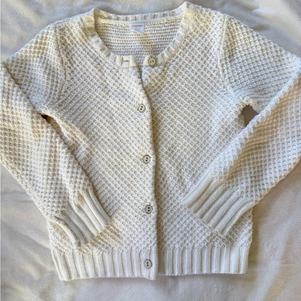 Girls Gymboree cardigan M 7-8 white